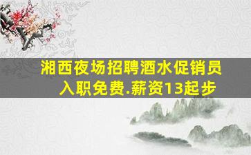 湘西夜场招聘酒水促销员入职免费.薪资13起步